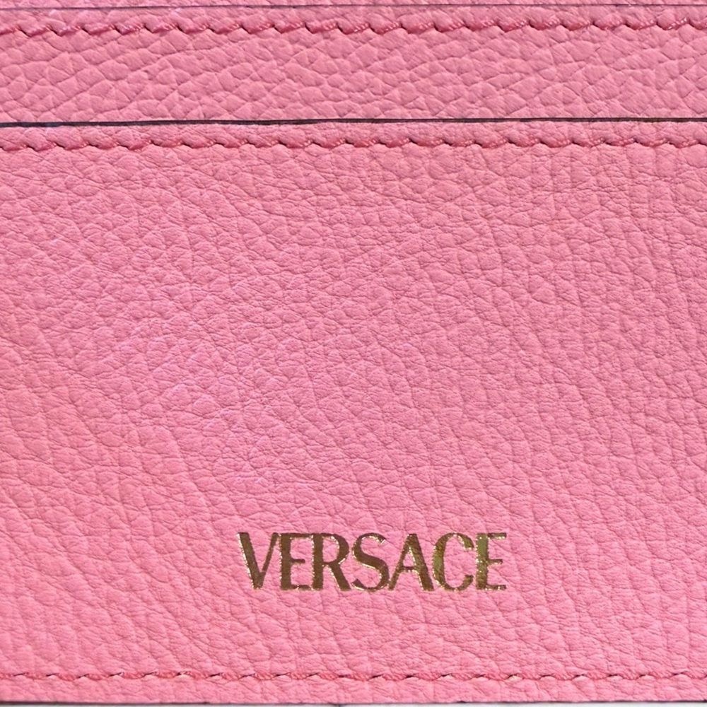 💗 VERSACE MEDUSA PEBBLED LEATHER CARD HOLDER – HOT PINK 💗 - Picture 4 of 4